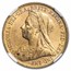 1898-M Australia Gold Sovereign Victoria Veiled Head MS-62 NGC