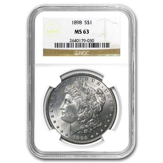 1898 Morgan Dollar MS-63 NGC 1898 Morgan Dollar MS-63 NGC