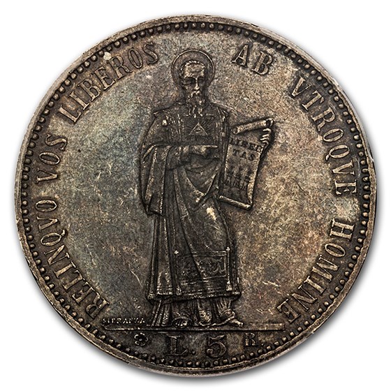 1898-R San Marino Silver 5 Lire MS-63 PCGS 1898-R San Marino Silver 5 Lire MS-63 PCGS