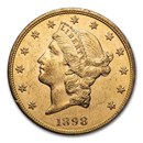 1898-S $20 Liberty Gold Double Eagle AU