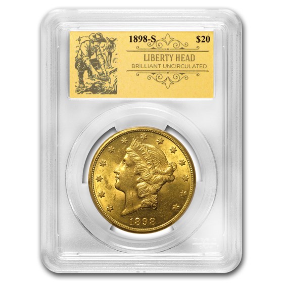 1898-S $20 Liberty Gold Double Eagle BU PCGS (Prospector Label) 1898-S $20 Liberty Gold Double Eagle BU PCGS (Prospector Label)