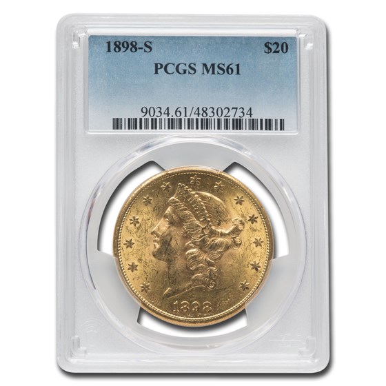 1898-S $20 Liberty Gold Double Eagle MS-61 PCGS 1898-S $20 Liberty Gold Double Eagle MS-61 PCGS