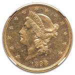 1898-S $20 Liberty Gold Double Eagle MS-62 NGC (PL)
