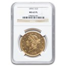 1898-S $20 Liberty Gold Double Eagle MS-62 NGC (PL)