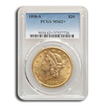 1898-S $20 Liberty Gold Double Eagle MS-62+ PCGS