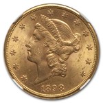 1898-S $20 Liberty Gold Double Eagle MS-63 NGC CAC