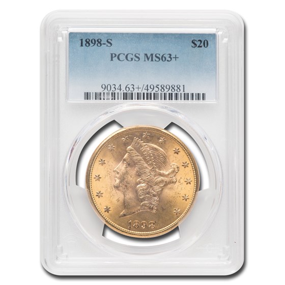 1898-S $20 Liberty Gold Double Eagle MS-63+ PCGS 1898-S $20 Liberty Gold Double Eagle MS-63+ PCGS