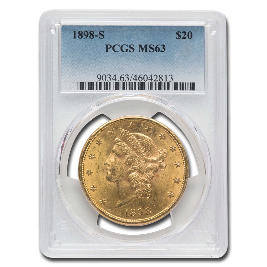1898-S $20 Liberty Gold Double Eagle MS-63 PCGS