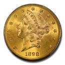 1898-S $20 Liberty Gold Double Eagle MS-64 PCGS CAC 1898-S $20 Liberty Gold Double Eagle MS-64 PCGS CAC