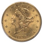 1898-S $20 Liberty Gold Double Eagle MS-64+ PCGS