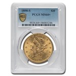 1898-S $20 Liberty Gold Double Eagle MS-64+ PCGS