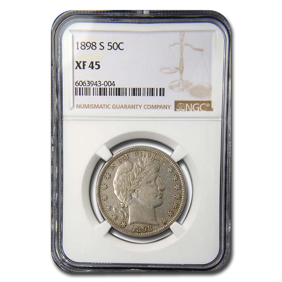 1898-S Barber Half Dollar XF-45 NGC