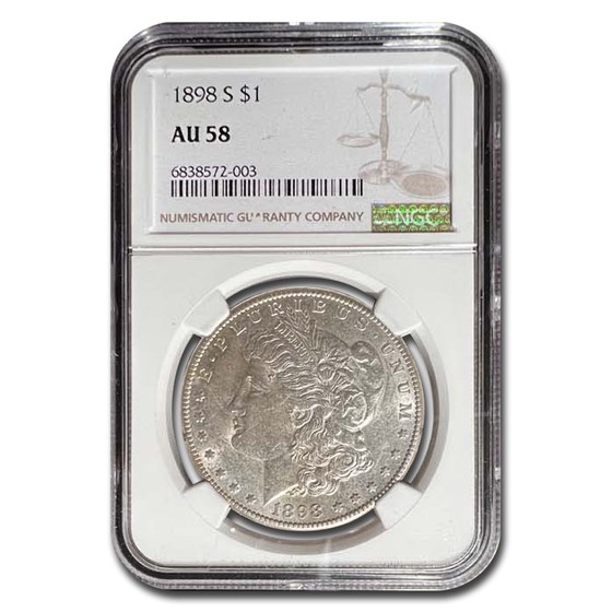 1898-S Morgan Dollar AU-58 NGC 1898-S Morgan Dollar AU-58 NGC