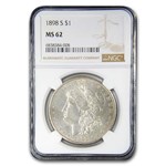 1898-S Morgan Dollar MS-62 NGC
