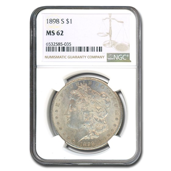 1898-S Morgan Dollar MS-62 NGC