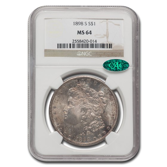 1898-S Morgan Dollar MS-64 NGC CAC 1898-S Morgan Dollar MS-64 NGC CAC