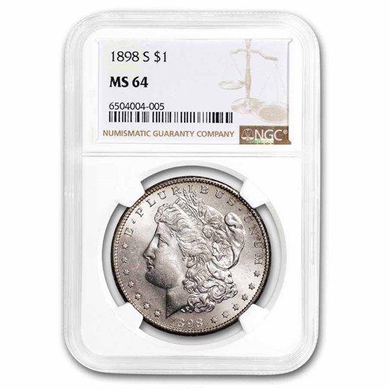 1898-S Morgan Dollar MS-64 NGC 1898-S Morgan Dollar MS-64 NGC