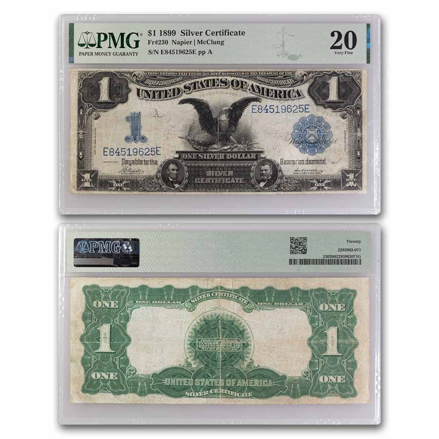 1899 $1.00 Silver Cert. Black Eagle VF-20 PMG (Fr#230)