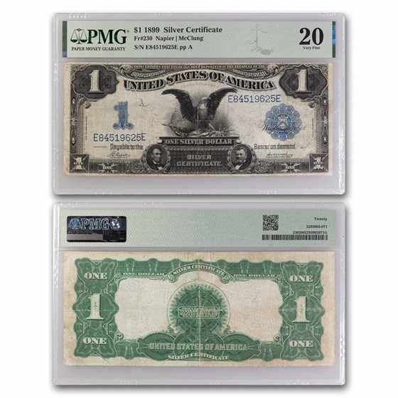 1899 $1.00 Silver Cert. Black Eagle VF-20 PMG (Fr#230) 1899 $1.00 Silver Cert. Black Eagle VF-20 PMG (Fr#230)