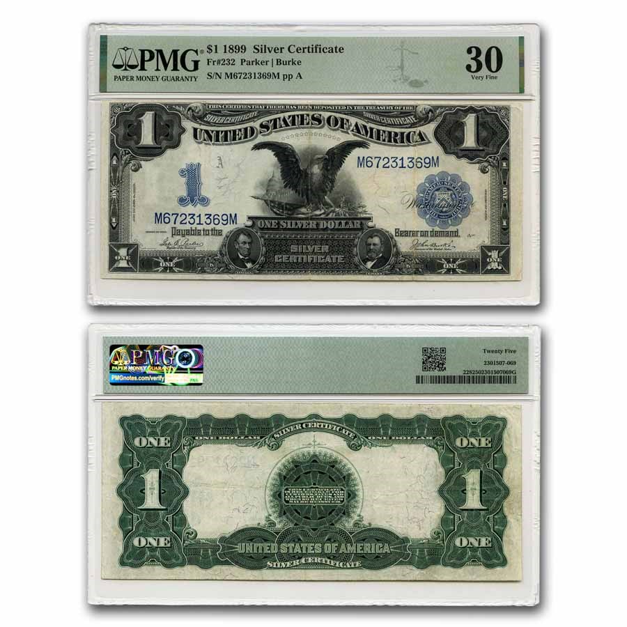 1899 $1.00 Silver Cert. Black Eagle VF-25 PMG (Fr#228)