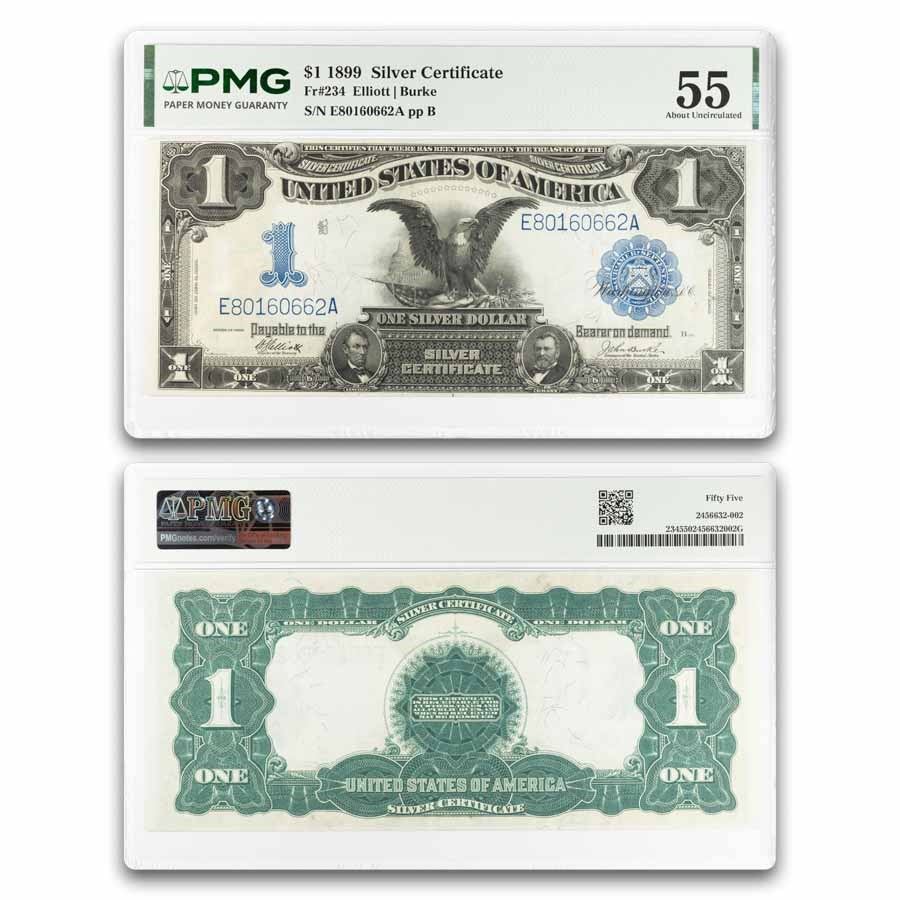 1899 $1.00 Silver Certificate Black Eagle AU-55 PMG (Fr#234)