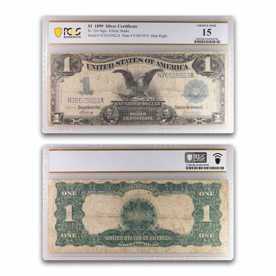 1899 $1.00 Silver Certificate Black Eagle F-15 PCGS (Fr#234) 1899 $1.00 Silver Certificate Black Eagle F-15 PCGS (Fr#234)