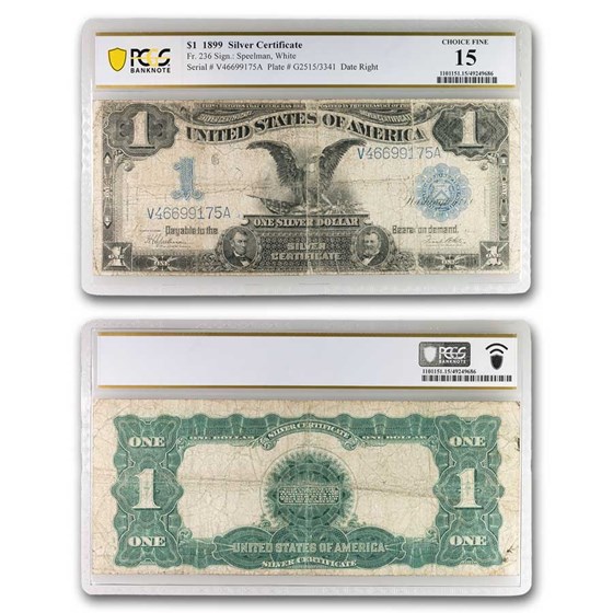 1899 $1.00 Silver Certificate Black Eagle F-15 PCGS (Fr#236) 1899 $1.00 Silver Certificate Black Eagle F-15 PCGS (Fr#236)