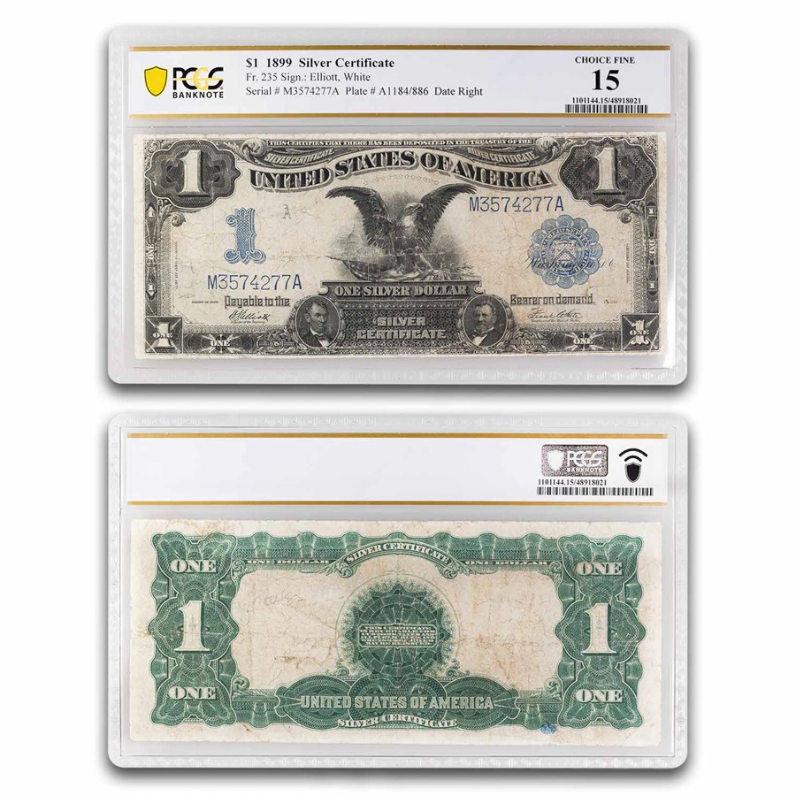 1899 $1.00 Silver Certificate Black Eagle F-15 PMG (Fr#235)