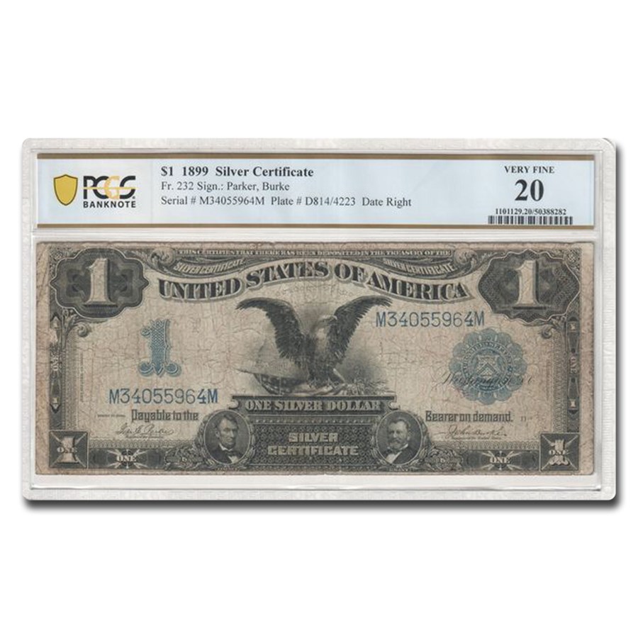 1899 $1.00 Silver Certificate Black Eagle VF-20 PCGS (Fr#232)