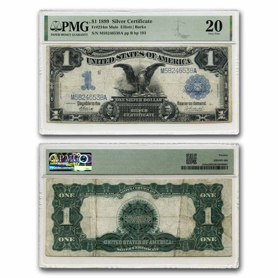 1899 $1.00 Silver Certificate Black Eagle VF-20 PMG (Fr#234m) 1899 $1.00 Silver Certificate Black Eagle VF-20 PMG (Fr#234m)