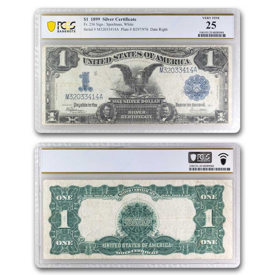 1899 $1.00 Silver Certificate Black Eagle VF-25 PCGS (Fr#236)