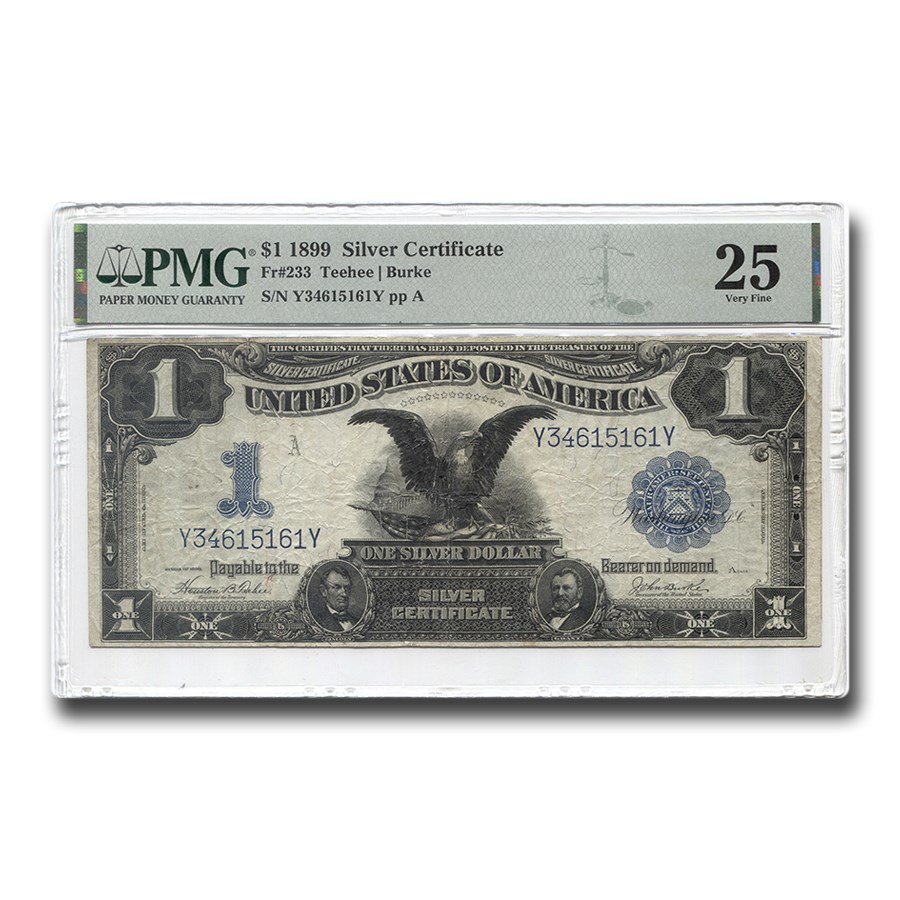 1899 $1.00 Silver Certificate Black Eagle VF-25 PMG (Fr#233)