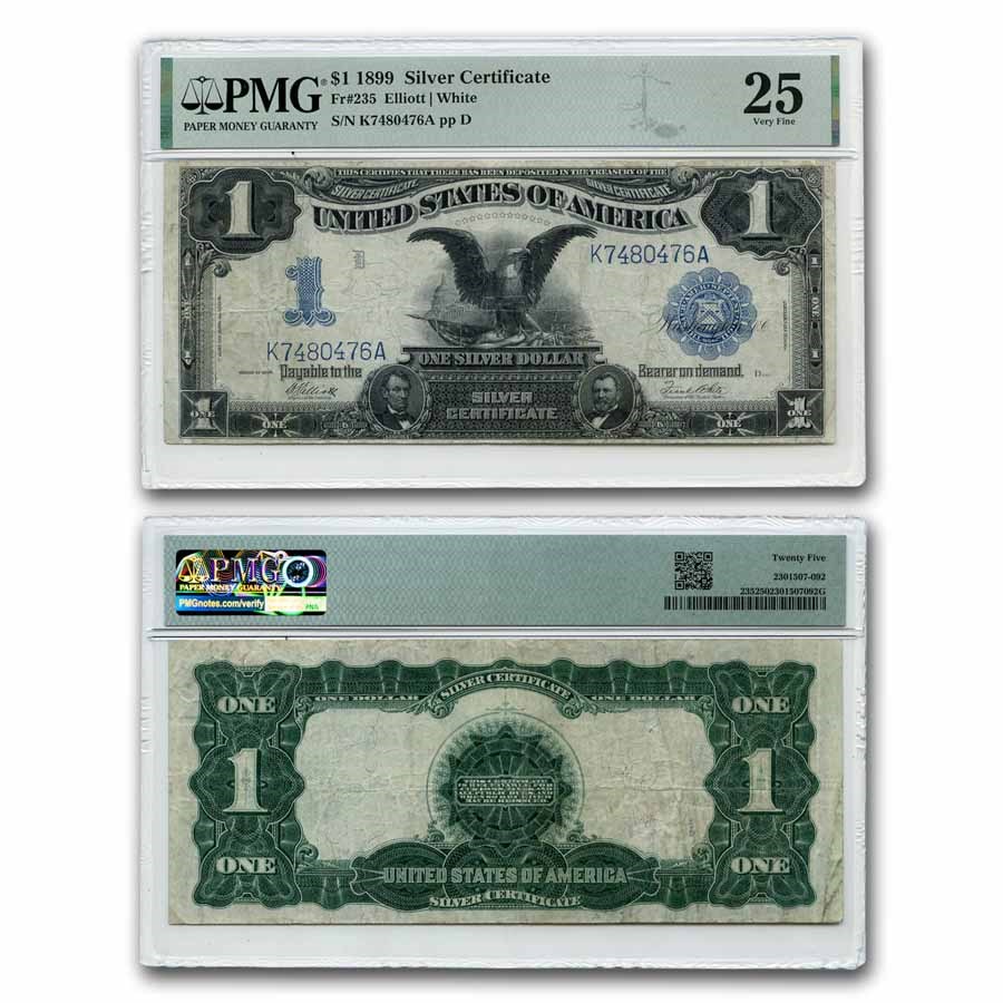 1899 $1.00 Silver Certificate Black Eagle VF-25 PMG (Fr#235)