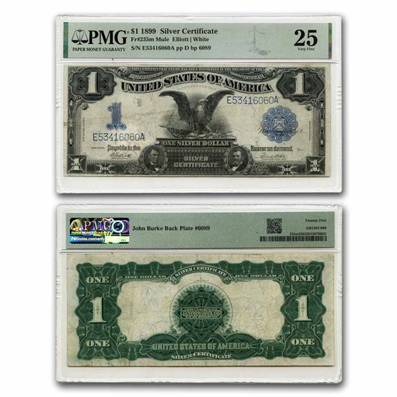 1899 $1.00 Silver Certificate Black Eagle VF-25 PMG (Fr#235m) 1899 $1.00 Silver Certificate Black Eagle VF-25 PMG (Fr#235m)