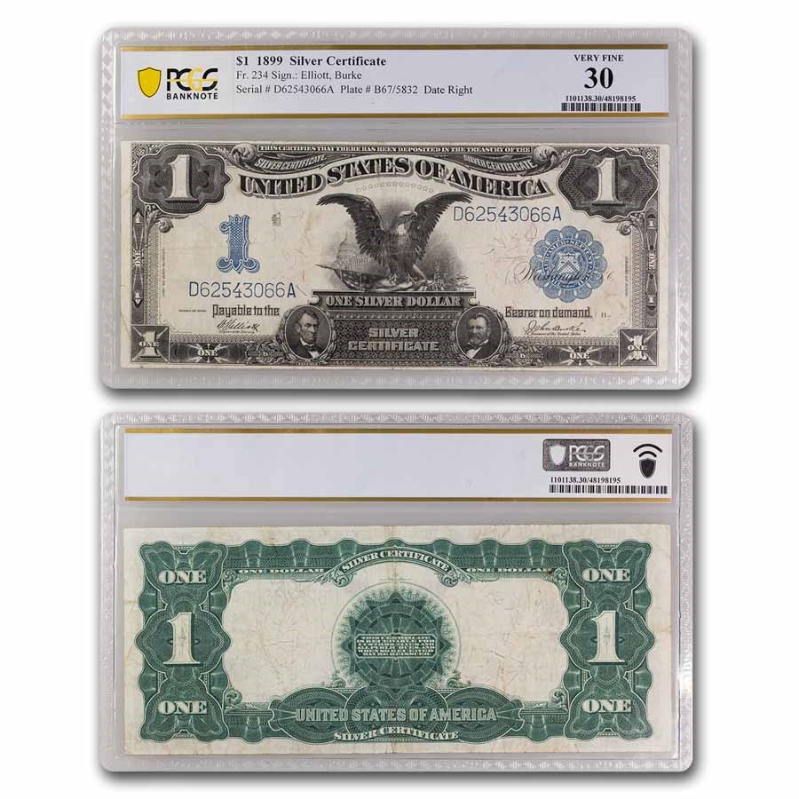 1899 $1.00 Silver Certificate Black Eagle VF-30 PCGS (Fr#234)