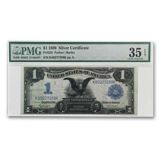 1899 $1.00 Silver Certificate Black Eagle VF-35 EPQ PMG 1899 $1.00 Silver Certificate Black Eagle VF-35 EPQ PMG