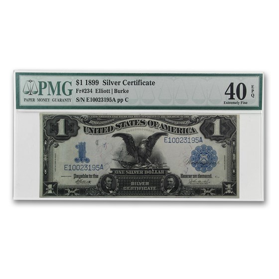 1899 $1.00 Silver Certificate Black Eagle XF-40 EPQ PMG 1899 $1.00 Silver Certificate Black Eagle XF-40 EPQ PMG