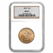 1899 $10 Liberty Gold Eagle MS-61 NGC