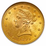 1899 $10 Liberty Gold Eagle MS-63+ NGC