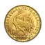 1899-1914 France Gold 10 Francs Rooster (BU)