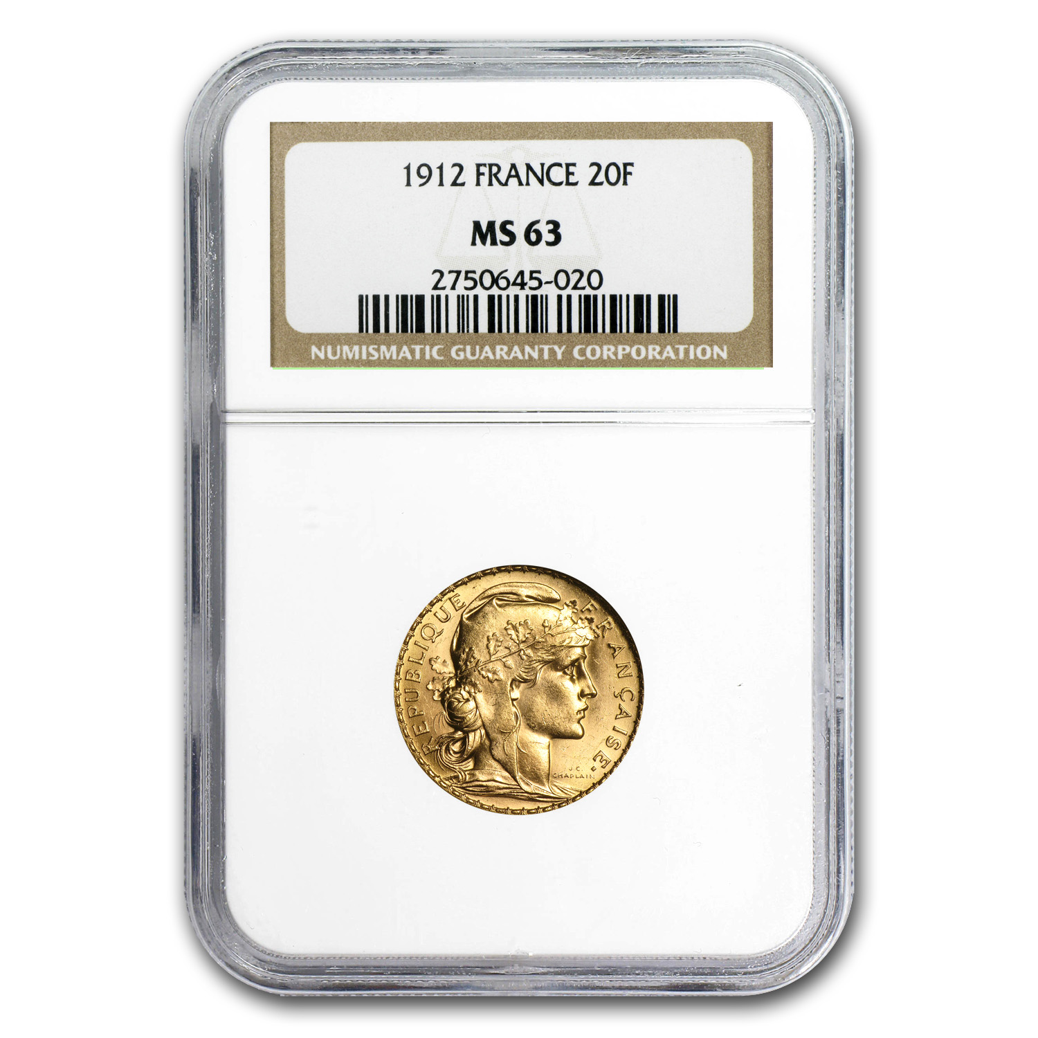 Buy 1899-1914 France Gold 20 Francs Rooster MS-63 NGC | APMEX