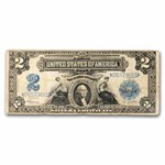 1899 $2.00 Silver Cert George Washington Fine (Fr#258) Details