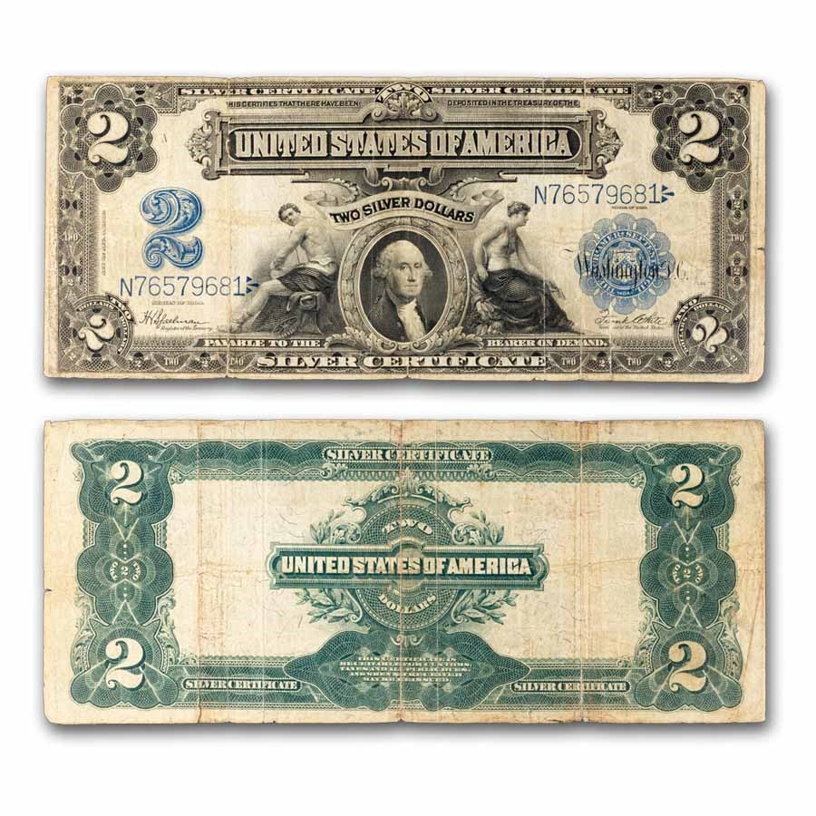 1899 $2.00 Silver Cert George Washington Fine (Fr#258) Details