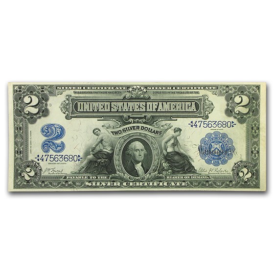 1899 $2.00 Silver Certificate George Washington AU 1899 $2.00 Silver Certificate George Washington AU