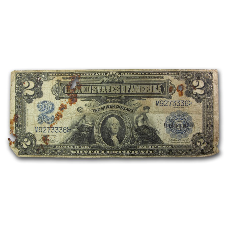 1899 $2.00 Silver Certificate George Washington Cull