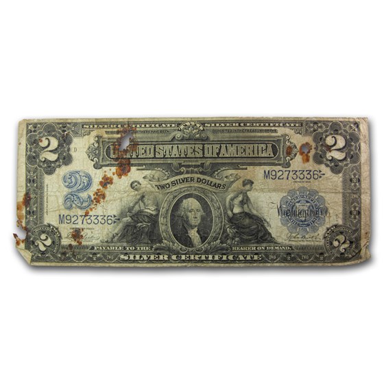 1899 $2.00 Silver Certificate George Washington Cull 1899 $2.00 Silver Certificate George Washington Cull