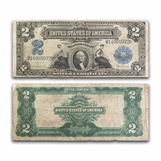 1899 $2.00 Silver Certificate George Washington Fine (Fr#255) 1899 $2.00 Silver Certificate George Washington Fine (Fr#255)