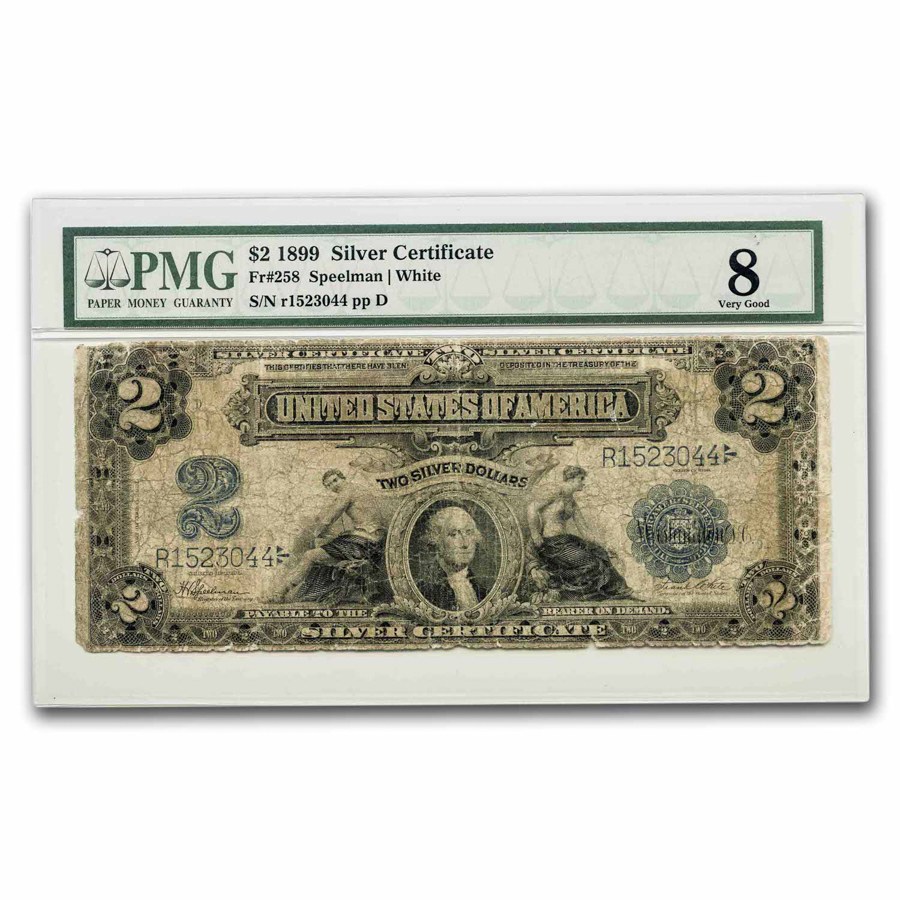 1899 $2.00 Silver Certificate VG-8 PMG (Fr#258)
