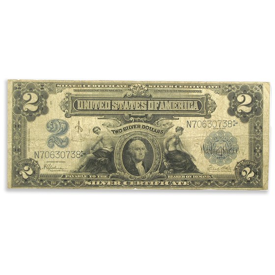 1899 $2.00 Silver Certificate Washington VG (Fr#258) 1899 $2.00 Silver Certificate Washington VG (Fr#258)
