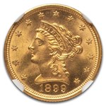 1899 $2.50 Liberty Gold Quarter Eagle MS-66 NGC CAC